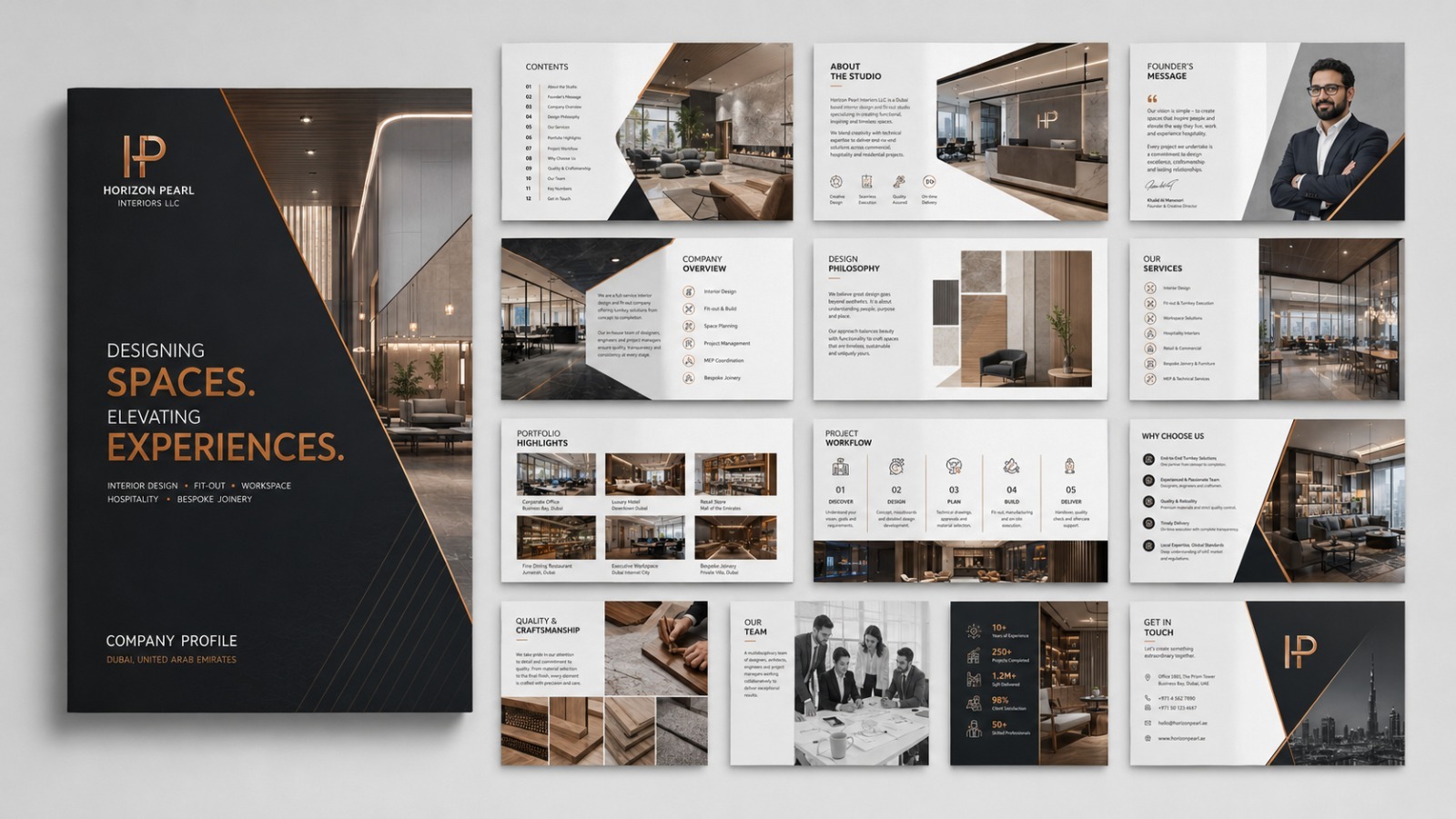 Horizon Pearl Interiors LLC company profile design
