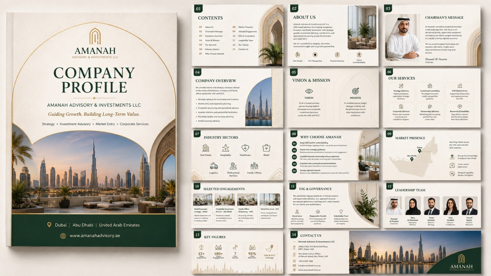 Amanah Advisory & Investments LLC company profile design